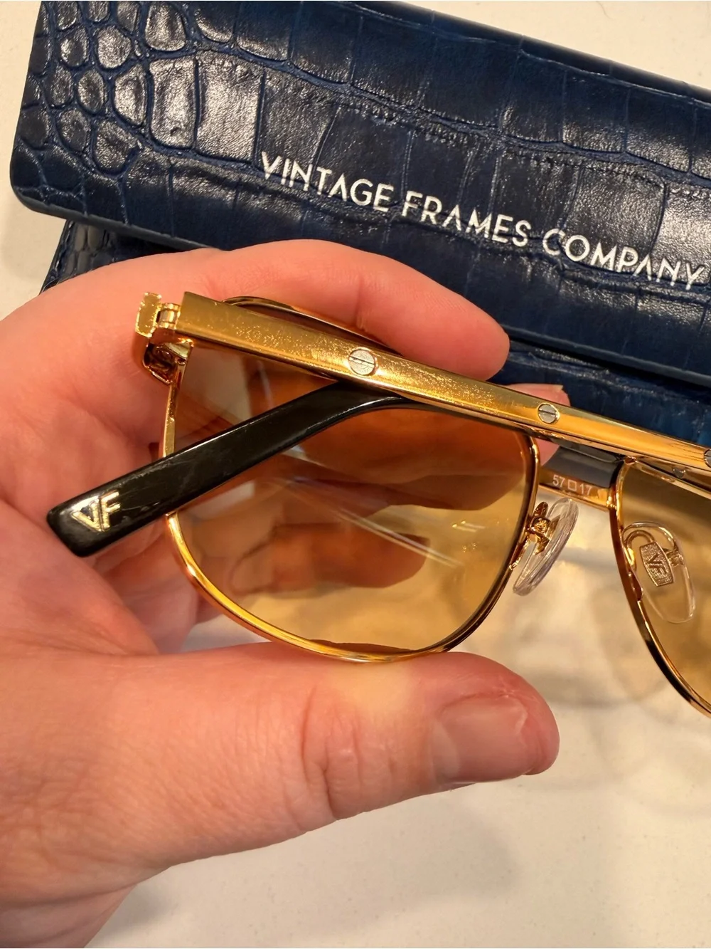 Vintage Frames Love Collection 24karat Gold Sunglasses.